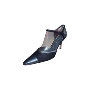 Anne Klein Strappy Pointed Toe Pumps - Black - Suede Womens Size 9.5 READ DESCRP